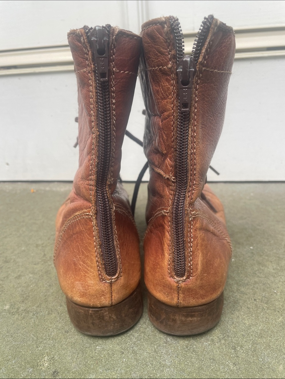 Steve Madden Cognac Brown Leather Lace-Up Ankle Boots - Picture 14 of 16